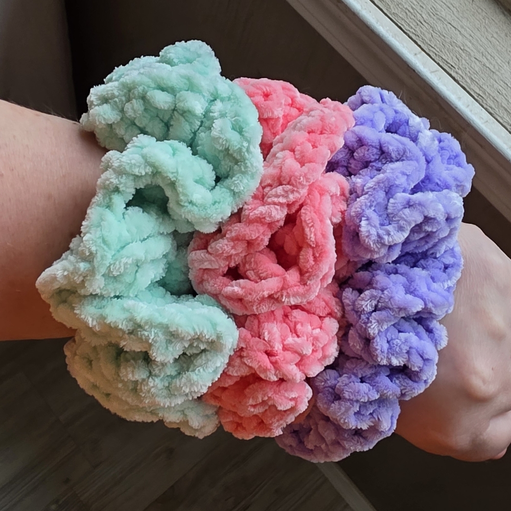 Colorful Plush Kids Scrunchies Set